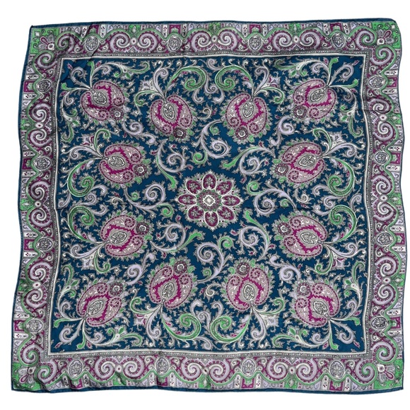 Vintage Silky Floral Scarf - Picture 5 of 8